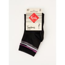 KINDY - Chaussettes noir en coton pour femme - Taille 40 - Modz