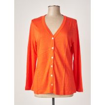 MALOKA - Gilet manches longues orange en lin pour femme - Taille 46 - Modz