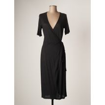 MAJESTIC FILATURES - Robe mi-longue noir en lin pour femme - Taille 42 - Modz
