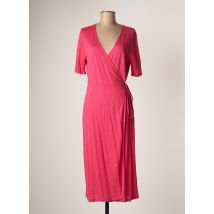 MAJESTIC FILATURES - Robe mi-longue rose en lin pour femme - Taille 42 - Modz