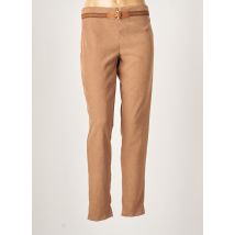 LO! LES FILLES - Pantalon droit marron en polyester pour femme - Taille 38 - Modz