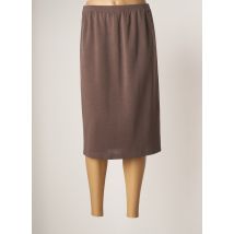 GRIFFON - Jupe mi-longue marron en laine pour femme - Taille 42 - Modz
