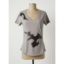 LAUREN VIDAL - T-shirt gris en coton pour femme - Taille 42 - Modz