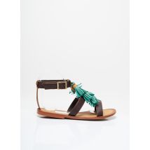 NICE THINGS - Sandales/Nu pieds vert en cuir pour femme - Taille 36 - Modz