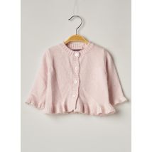 WEEK END A LA MER - Gilet manches longues rose en angora pour fille - Taille 6 M - Modz