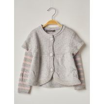 WEEK END A LA MER - Gilet manches longues gris en angora pour fille - Taille 2 A - Modz