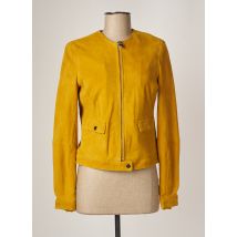 ROSE GARDEN - Veste en cuir jaune en cuir de chèvre pour femme - Taille 36 - Modz
