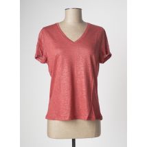 ARTLOVE - T-shirt rouge en lin pour femme - Taille 38 - Modz