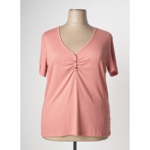 ONLY CARMAKOMA - T-shirt rose en polyester pour femme - Taille 48 - Modz