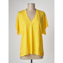MARIA BELLENTANI - T-shirt jaune en lin pour femme - Taille 40 - Modz