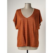LA FEE MARABOUTEE - T-shirt marron en lin pour femme - Taille 34 - Modz