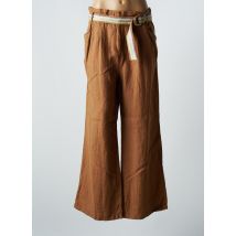 7 SEASONS - Pantalon large marron en lin pour femme - Taille 46 - Modz