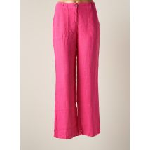 SIGNE NATURE - Pantalon large rose en lin pour femme - Taille 40 - Modz