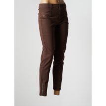 ANNA MONTANA - Pantalon slim marron en coton pour femme - Taille 42 - Modz