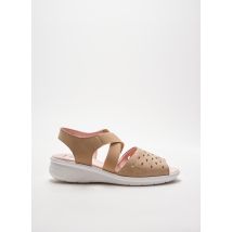 HIRICA - Sandales/Nu pieds beige en cuir pour femme - Taille 39 - Modz