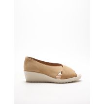 HIRICA - Sandales/Nu pieds beige en cuir pour femme - Taille 40 - Modz