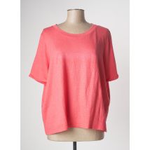 DEVERNOIS - T-shirt rose en lin - Femme - Taille 36 - Modz
