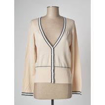 DEVERNOIS - Gilet manches longues beige en coton - Femme - Taille 44 - Modz