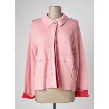DEVERNOIS - Gilet manches longues rose en viscose - Femme - Taille 36 - Modz