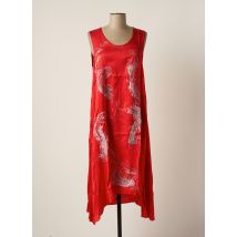 MALOKA - Robe mi-longue rouge en soie pour femme - Taille 38 - Modz