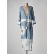 AGATHE & LOUISE - Veste kimono bleu en coton pour femme - Taille 40 - Modz