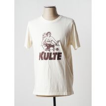 KULTE - T-shirt beige en coton pour homme - Taille XS - Modz