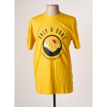 ONLY&SONS - T-shirt jaune en coton pour homme - Taille L - Modz