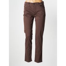 ANNA MONTANA - Pantalon slim marron en coton pour femme - Taille 42 - Modz