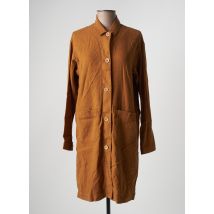 I.CODE (By IKKS) - Robe mi-longue marron en lin pour femme - Taille 38 - Modz