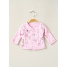 3 POMMES - T-shirt rose en coton pour enfant - Taille 6 M - Modz