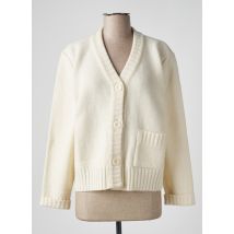 DEVERNOIS - Gilet manches longues blanc en laine - Femme - Taille 44 - Modz