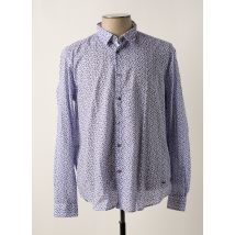 DELAHAYE - Chemise manches longues bleu en coton - Homme - Taille 4XL - Modz