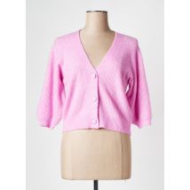 MOSS COPENHAGEN - Gilet manches courtes rose en laine - Femme - Taille 36 - Modz