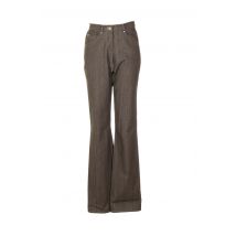 QUATTRO - Pantalon droit vert en coton pour femme - Taille 36 - Modz