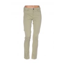 MENSI COLLEZIONE - Pantalon slim beige en coton pour femme - Taille 38 - Modz