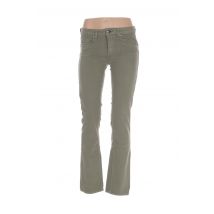 MENSI COLLEZIONE - Pantalon slim vert en coton pour femme - Taille 36 - Modz