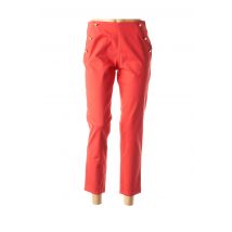 SAINT HILAIRE - Pantalon droit rouge en coton pour femme - Taille 38 - Modz