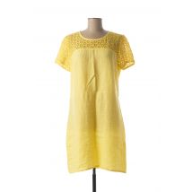IMPAQT - Robe mi-longue jaune en lin pour femme - Taille 40 - Modz