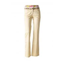 FUEGO WOMAN - Pantalon flare beige en coton pour femme - Taille 40 - Modz