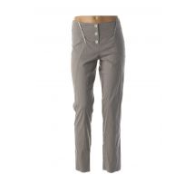 QUATTRO - Pantalon droit gris en coton pour femme - Taille 40 - Modz