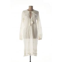 CHICOSOLEIL - Robe mi-longue beige en coton pour femme - Taille 42 - Modz