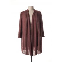 MARIA BELLENTANI - Gilet manches longues marron en lin pour femme - Taille 46 - Modz