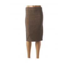 LA FEE MARABOUTEE - Jupe mi-longue marron en polyester pour femme - Taille 40 - Modz
