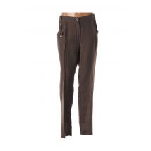 FRED SABATIER - Pantalon slim marron en lin pour femme - Taille 44 - Modz