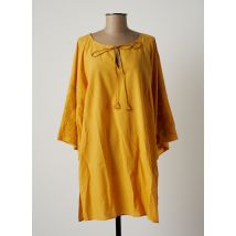 LIDEA - Robe courte jaune en coton pour femme - Taille 38 - Modz