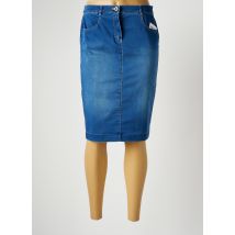 FRANK WALDER - Jupe mi-longue bleu en coton pour femme - Taille 40 - Modz