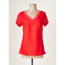 MALOKA - Top rouge en lin pour femme - Taille 40 - Modz