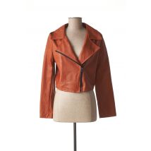 MINSK - Veste simili cuir orange en polyurethane pour femme - Taille TU - Modz