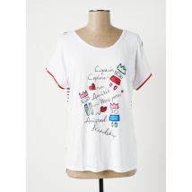 DOLCEZZA - T-shirt blanc en viscose pour femme - Taille 38 - Modz