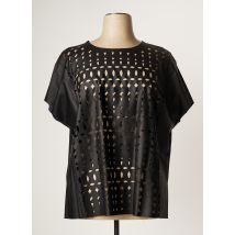 MAT. - T-shirt noir en polyurethane pour femme - Taille 48 - Modz